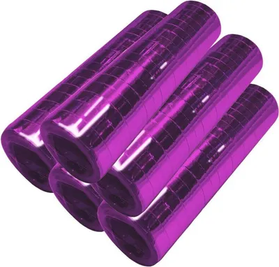 Produktbild von 5 Glitzer Luftschlangen lila metallic