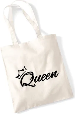 Produktbild von Huuraa Jutebeutel Queen Krone 10 Liter Natural Baumwolle Tasche Geschenkidee