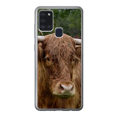 Produktbild von MuchoWow® Handyhülle Schutzhülle Hülle für Samsung Galaxy A21s Schottische Highlander - Tiere - Gras Silikon Softcase Handy Hülle - Hartschale