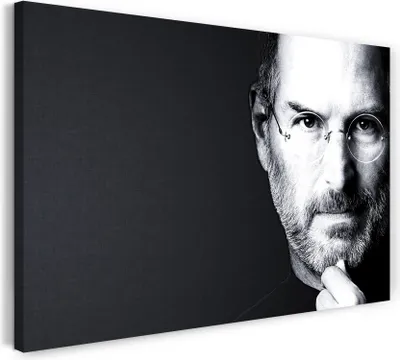 Produktbild von Leinwandbild (120x80cm): Steve Jobs, echter Holz-Keilrahmen inkl. Aufhänger, handgefertigt in Deutschland