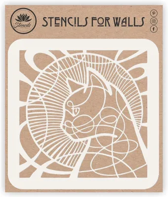 Imagen del producto de Plantilla de gato, reutilizable, de 25,5 x 25,4 cm, para decoración de paredes