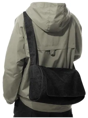 Productafbeelding van Schoudertas - Canvas - Crossbody - Vintage - Zwart