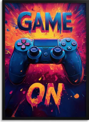 Produktbild von Modernes gerahmtes Poster, Gaming-Bild, X-Box-Pad-Konsole für Gamer
