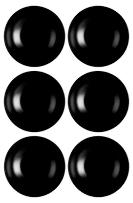 Produktbild von Suppenteller Set mit 6 tiefen Tellern - Steingut - Schwarz Matt - Ø 20,5 cm