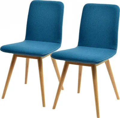 Produktbild von home24 Polsterstuhl - 2er-Set - Eiche Massiv / Stoff