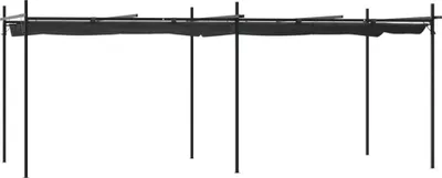 Imagen del producto de Pérgola con cubierta retráctil gris antracita 589x292x230 cm