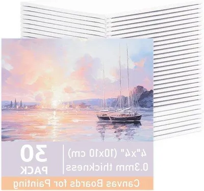 Image de Panneaux en plastique recouverts de toile - 30 pièces de 10 x 10 cm avec cadre en tissu
