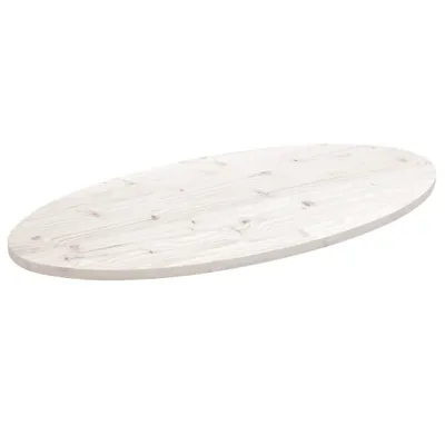 Produktbild von vidaXL Tischplatte Weiß 90x45x2,5 cm Massivholz Kiefer Oval - Tischplatte - Tischplatten - Holztischplatte - Massivholztischplatte