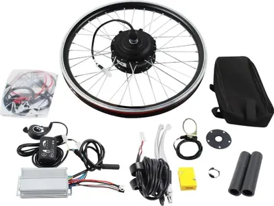 Immagine prodotto di Kit di conversione per e-bike, ruota anteriore da 20 pollici, motore al mozzo da 36V 250W, display a LED, fino a 30 km/h, nero