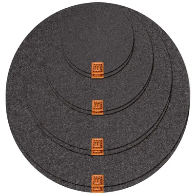 Produktbild von Filzuntersetzer Rund - Set von 8 (10/15/20/25 cm) - Dunkelgrau - Premium Tischuntersetzer