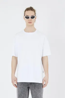Produktbild von Basic T-Shirt aus 100% Baumwolle, Rundhals - Hautfreundlich & atmungsaktiv Weiß M