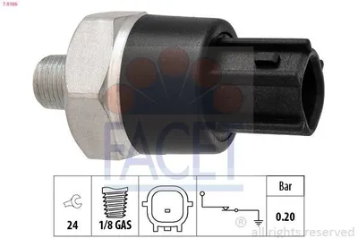 Obrázek produktu pro 1 Spínač tlaku oleje FACET 7.0166 Vyrobeno v Itálii - originální ekvivalent pro NISSAN OPEL