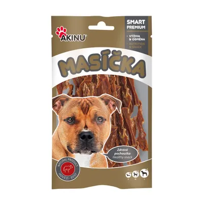 Obrázek produktu pro Akinu MASÍČKA Hovězí stripsy pamlsek pro psy 75 g
