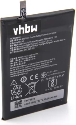 Produktbild von vhbw Akku Ersatz für BL262 für Handy Smartphone Telefon (5000 mAh, 3,85 V, Li-Polymer)