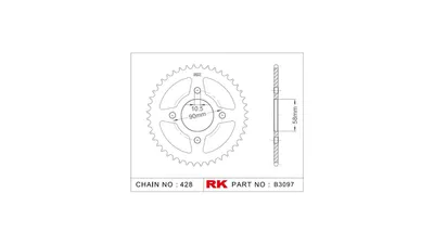 Produktbild von Rk Kettenrad 428 45z Stahl Silber