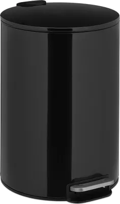 Image de Poubelle à pédale Relaxdays, 12 litres, système d'ouverture automatique, seau intérieur amovible, métal, poubelle de cuisine moderne, noire