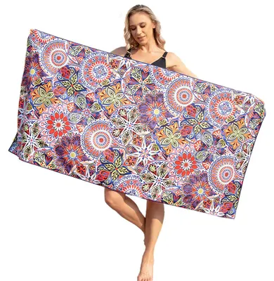 Obrázek produktu pro Plážový ručník s potiskem, 1 kus, odolný proti oděru, rychleschnoucí, mikrovlákno, 80 x 160 cm, na pláž, k bazénu a na opalování