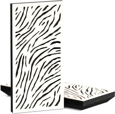 Obrázek produktu pro Balení 4 kusů – Tenké, zvukově izolační akustické panely K4 – difuzní panel | 50x25 cm | Reflexe | Tloušťka – Barva: [33 mm | Bílá]