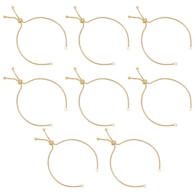 8er-Set verstellbare Armband-Verlängerungsketten, Edelstahl, 22,86 cm, gold