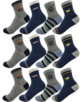 Produktbild von 12 Paar Kinder Socken Jungen & Mädchen mit Muster Baumwolle, 12 Paar, Mix7/23-26