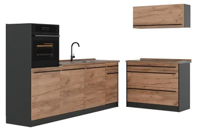 Imagen del producto de Mueble de cocina Vicco R-Line Roble dorado/Antracita 220 cm encimera Roble dorado, Model 65930