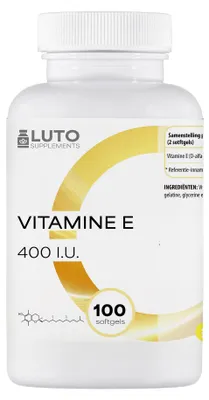 Produktbild von LUTO Supplements Vitamin E 400 I.E. – 100 Softgels – D-alpha-Tocopherol