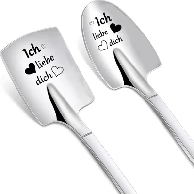 Produktbild von 2er Eislöffel mit Gravur "Ich Liebe Dich" aus Edelstahl, 15.5cm
