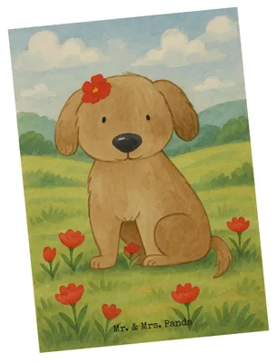 Produktbild von Mr. & Mrs. Panda Postkarte Hund Dame Design - Weiß - Geschenk, Vierbeiner, Liebenswert, Postkarten, Ansichtskarte, Grußkarte, Ansichtskarten, Sprüche, Niedlich, Liebe
