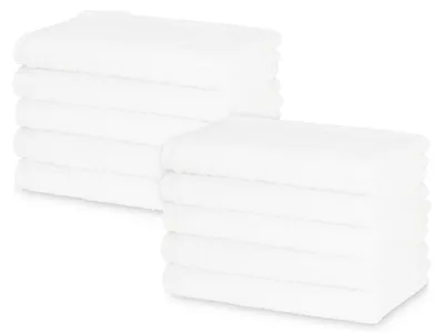 Produktbild von 10er Set Gästetücher, 100% Baumwolle, 30x50 cm, weiß