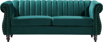 Produktbild von Chesterfield-Sofagarnitur - 3-Sitzer & 2-Sitzer - Samt - Smaragdgrün - TRUMBO