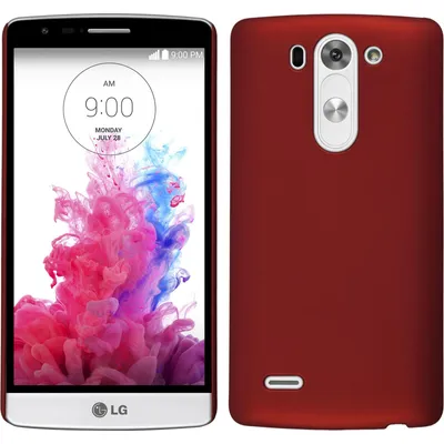 Produktbild von PhoneNatic Case kompatibel mit LG G3 S - Hülle rot gummiert Hard-case + 2 Schutzfolien