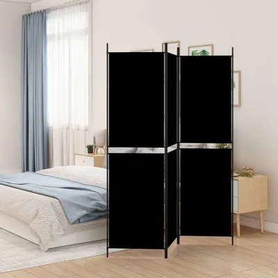 Produktbild von The Living Store 3-tlg. Paravent Schwarz 150x200 cm Stoff