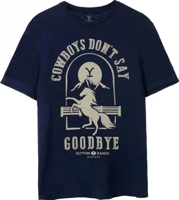 Obrázek produktu pro Yellowstone - Tričko pro muže "Cowboys Don´t Say Goodbye" NS8017 (M) (Marineblau)
