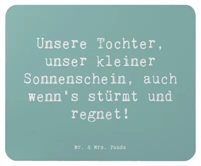 Produktbild von Mr. & Mrs. Panda Mauspad Spruch Tochter Sonnenschein - Meeresbrise - Geschenk, mousematte, herzerwärmende Sprüche, Familie, Optimismus, pc mausunterlage, Freude, Mousepad