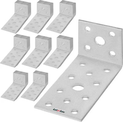 Produktbild von KOTARBAU® 100er Set Winkelverbinder 40 x 80 x 40 Stahl Bauwinkel Lochplattenwinkel Möbelverbinder Verzinkt Schwerlast Holzverbinder Montagewinkel Stuhlwinkel