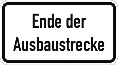 Produktbild von Verkehrsschild VZ2139, Ende der Ausbaustrecke, Alu, RA2, 420x231 mm