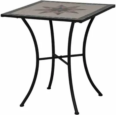 Immagine prodotto di Tavolo Siena Garden Stella 64x64x71 cm struttura in acciaio nero opaco, piano in Vetroceramica effetto mosaico