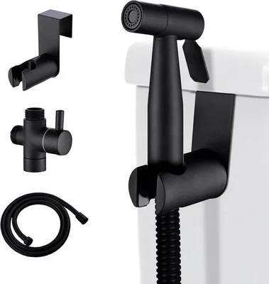 Productafbeelding van Famanu Bidet-spuitsysteem voor wandmontage, roestvrij staal - zwart