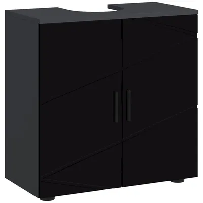 Produktbild von Waschtischunterschrank mit 2 Tš¹ren, 60 x 30 x 60 cm, schwarz