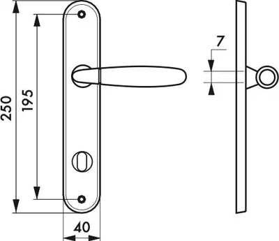 Image de Ensemble de poignées pour salle de bain Mirella2 à condamnation, carré 7mm, entr'axes 195mm, chromé brillant/satiné - THIRARD