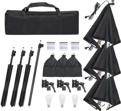 Produktbild von vidaXL Fotostudio-Set mit Beleuchtung, Hintergrund und Reflektor