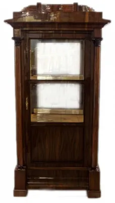 Produktbild von Casa Padrino Biedermeier Vitrine aus Mahagoni Holz, Vitrinenschrank im Art Deco Stil, 80 x 45 x 180 cm