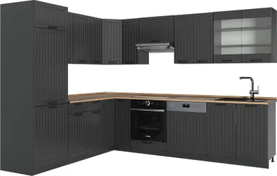 Immagine prodotto di Cucina angolare completa Vicco Fame-Line Grigio scuro 287 x 60 cm , PL Rovere, Model 57249