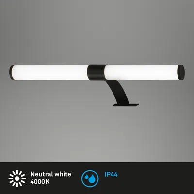 Image de Lampe LED pour miroir 40 cm 4000 Kelvin 6 Watt 720lm noir Briloner