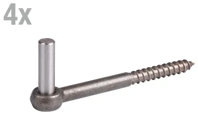 Obrázek produktu pro Alberty 4 x nerezové svorky k našroubování, délka 155 mm, J-hák, se závitem