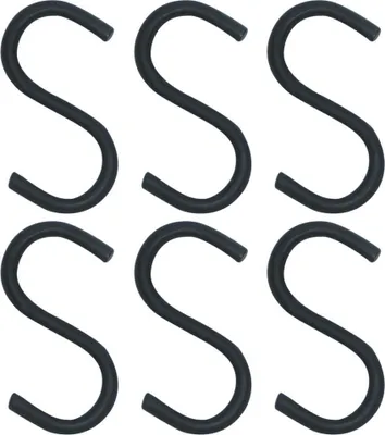Produktbild von Orion Küchenhaken Metallhaken an die Hängeleiste für Küchenutensilien 6er-Set 7,5 cm