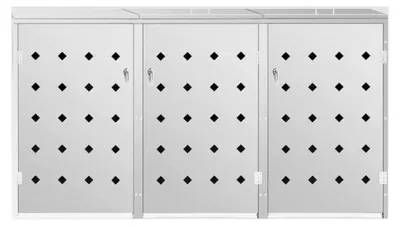 Produktbild von Mülltonnenbox für 3 Tonnen 240 L Edelstahl, wetterfeste Müllbox für Campingplätze, Bürokomplexe und Wohnanlagen
