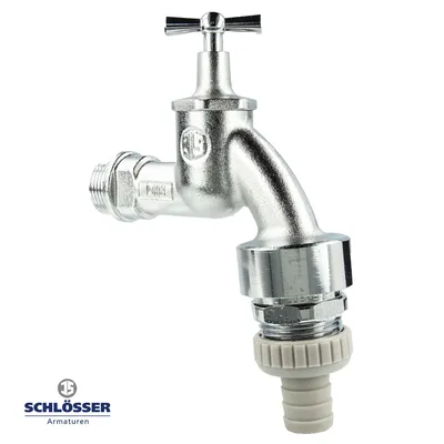 Produktbild von JS DVGW-Auslaufventil 3/4 Zoll mit Knebeloberteil, RV und Rohrbelüfter, matt verchromt
