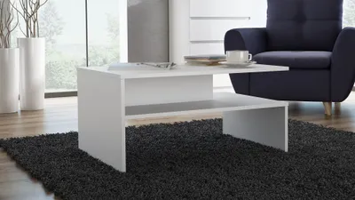 Zdjęcie produktu dla Ława Ola biała, Stolik kawowy do salonu, Ława prostokąt