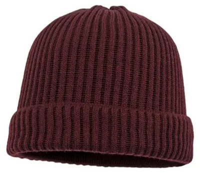 Balke XXL Rippen Strickmütze mit Umschlag 100% Merinowolle in rot